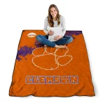 clemson tigers paint trail orange quilt blanket best selling