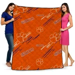 clemson tigers sketch lines orange quilt blanket best selling