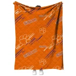 clemson tigers sketch lines orange quilt blanket best selling