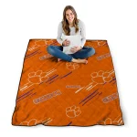 clemson tigers sketch lines orange quilt blanket best selling