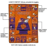 clemson tigers snoopy love orange quilt blanket best selling