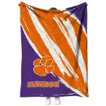 clemson tigers stroke art orange white quilt blanket best selling