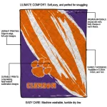 clemson tigers stroke art orange white quilt blanket best selling