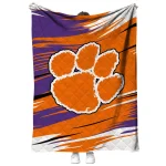 clemson tigers wild lines orange white quilt blanket best selling