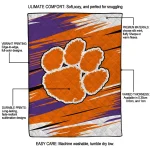 clemson tigers wild lines orange white quilt blanket best selling