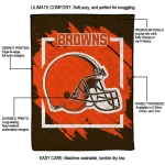 cleveland browns block border brown quilt blanket best selling