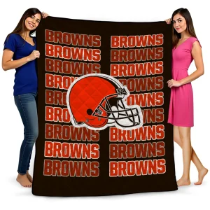 cleveland browns bold red brown quilt blanket best selling