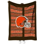 cleveland browns bold red brown quilt blanket best selling