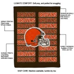 cleveland browns bold red brown quilt blanket best selling