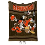 cleveland browns disney football brown quilt blanket best selling