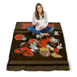 cleveland browns disney football brown quilt blanket best selling