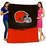 cleveland browns dot illusion brown quilt blanket best selling