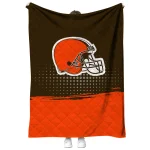 cleveland browns dot illusion brown quilt blanket best selling