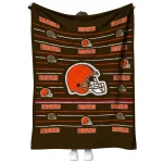 cleveland browns handdrawn stripes brown quilt blanket best selling