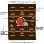 cleveland browns handdrawn stripes brown quilt blanket best selling