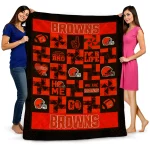 cleveland browns helmet heart brown quilt blanket best selling