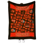 cleveland browns helmet heart brown quilt blanket best selling
