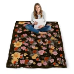 cleveland browns hibiscus foliage brown quilt blanket best selling