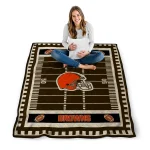 cleveland browns mickey player brown quilt blanket best selling