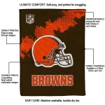 cleveland browns shield badge brown quilt blanket best selling