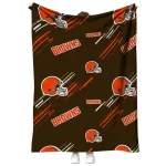 cleveland browns sketch lines brown quilt blanket best selling