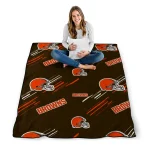 cleveland browns sketch lines brown quilt blanket best selling