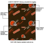 cleveland browns sketch lines brown quilt blanket best selling