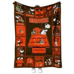 cleveland browns snoopy love brown quilt blanket best selling