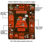 cleveland browns snoopy love brown quilt blanket best selling