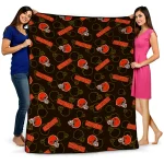 cleveland browns solid classic brown quilt blanket best selling