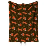 cleveland browns solid classic brown quilt blanket best selling