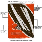 cleveland browns stroke art brown white quilt blanket best selling
