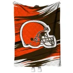 cleveland browns wild lines brown white quilt blanket best selling