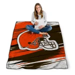 cleveland browns wild lines brown white quilt blanket best selling