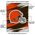 cleveland browns wild lines brown white quilt blanket best selling