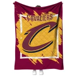 cleveland cavaliers block border wine quilt blanket best selling