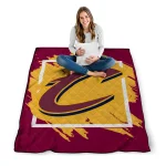 cleveland cavaliers block border wine quilt blanket best selling