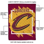 cleveland cavaliers block border wine quilt blanket best selling