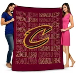 cleveland cavaliers bold red wine quilt blanket best selling