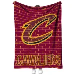 cleveland cavaliers brick grid wine quilt blanket best selling