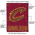 cleveland cavaliers brick grid wine quilt blanket best selling