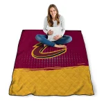 cleveland cavaliers dot illusion wine quilt blanket best selling