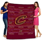 cleveland cavaliers handdrawn stripes wine quilt blanket best selling