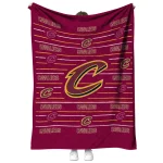cleveland cavaliers handdrawn stripes wine quilt blanket best selling