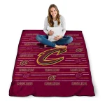 cleveland cavaliers handdrawn stripes wine quilt blanket best selling