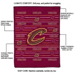 cleveland cavaliers handdrawn stripes wine quilt blanket best selling