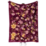 cleveland cavaliers hibiscus foliage wine quilt blanket best selling