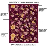 cleveland cavaliers hibiscus foliage wine quilt blanket best selling