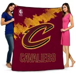 cleveland cavaliers nba grunge wine quilt blanket best selling