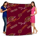 cleveland cavaliers sketch lines wine quilt blanket best selling
